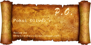 Poksi Olivér névjegykártya